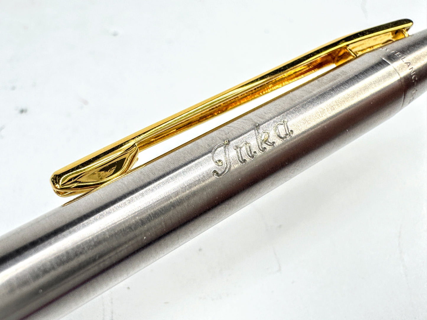 Vintage Montblanc Noblesse Slimline ballpoint pen box retractable engraved SS391