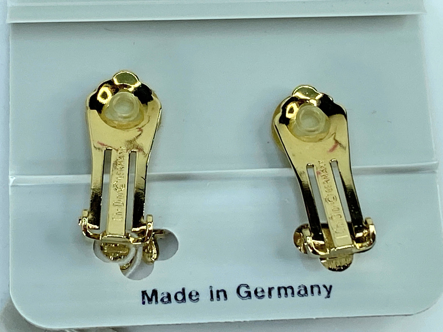 Christian Dior Earrings Leaf Flower Rhinestone Made in Germany new GS671