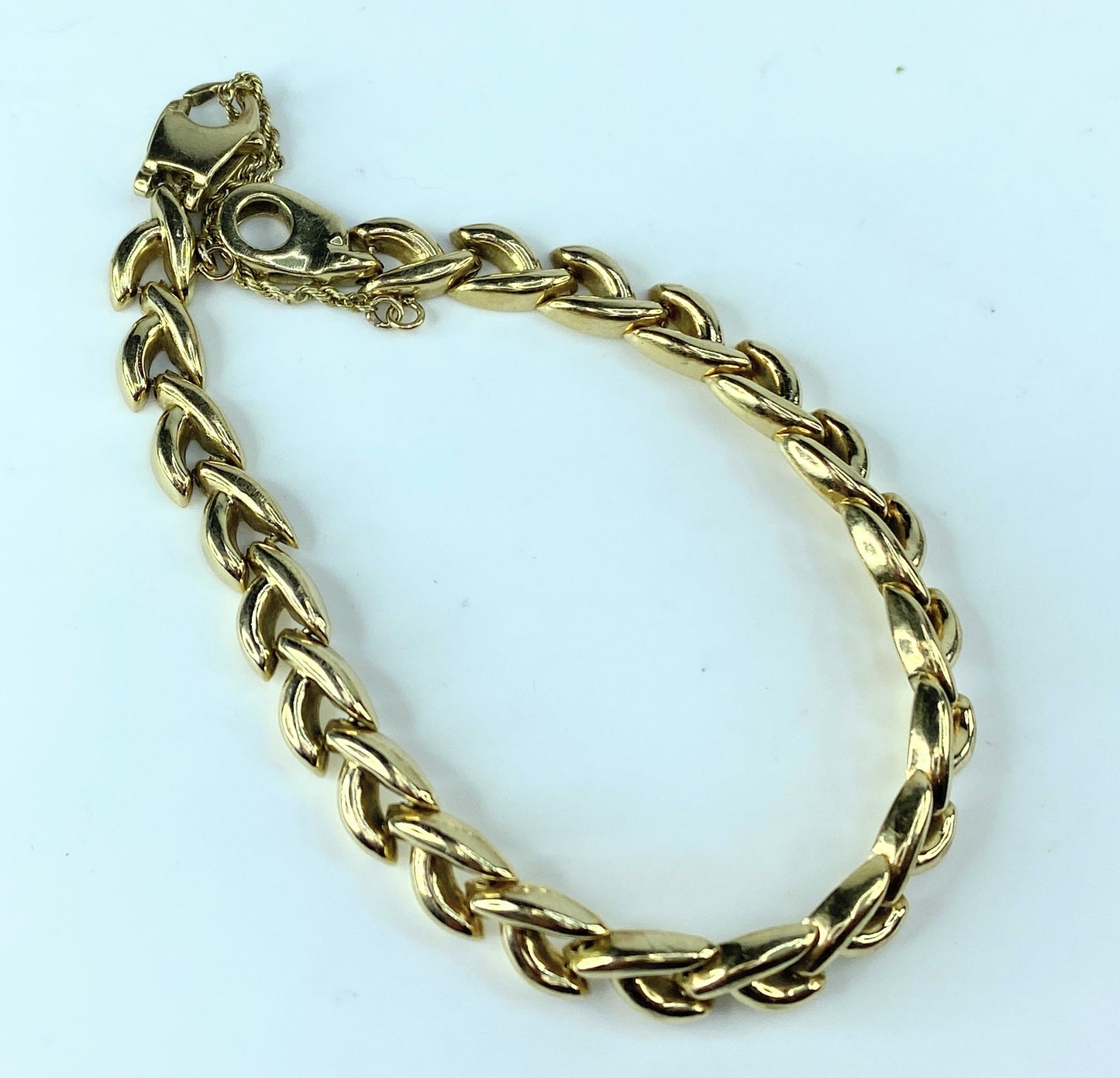 14K yellow gold Fancy Braid link bracelet 6.8mm 11.6g 7.5" JR0006