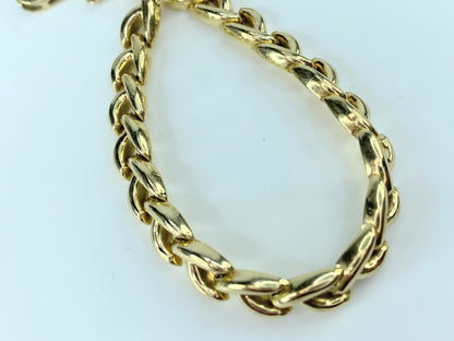 14K yellow gold Fancy Braid link bracelet 6.8mm 11.6g 7.5" JR0006