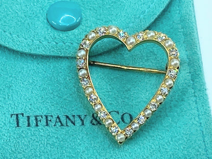 Antique Tiffany & Co. 0.9ct Diamond Seed Pearl 18K Brooch JR9228