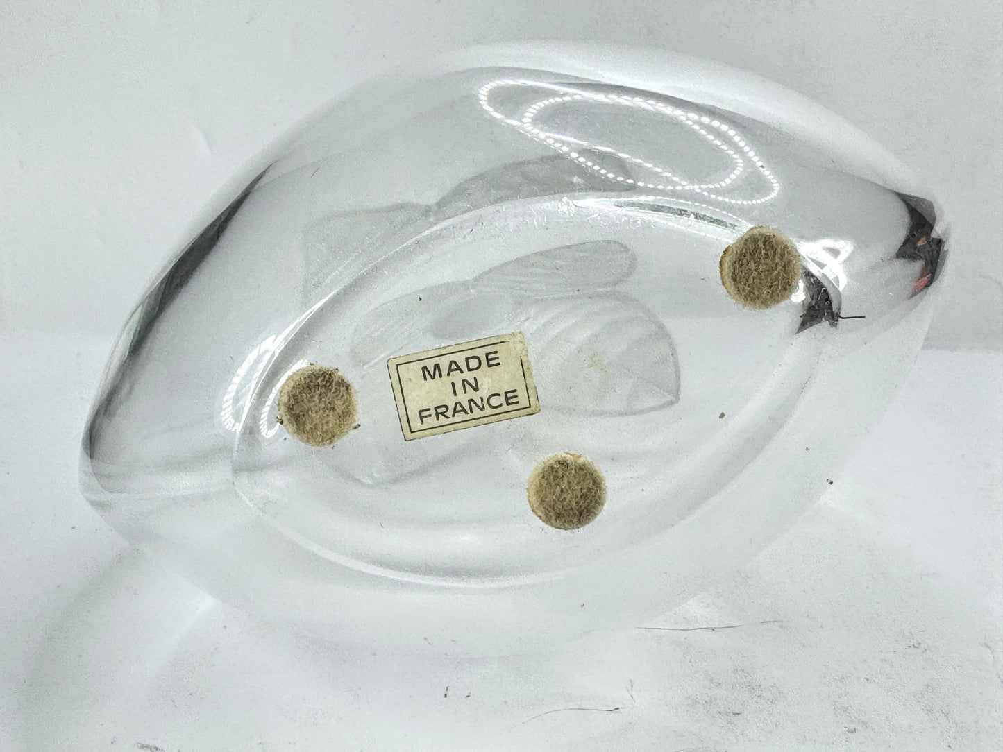 Art GlassVintage Lalique France Frosted Crystal Osumi Leaf Vase mint A984