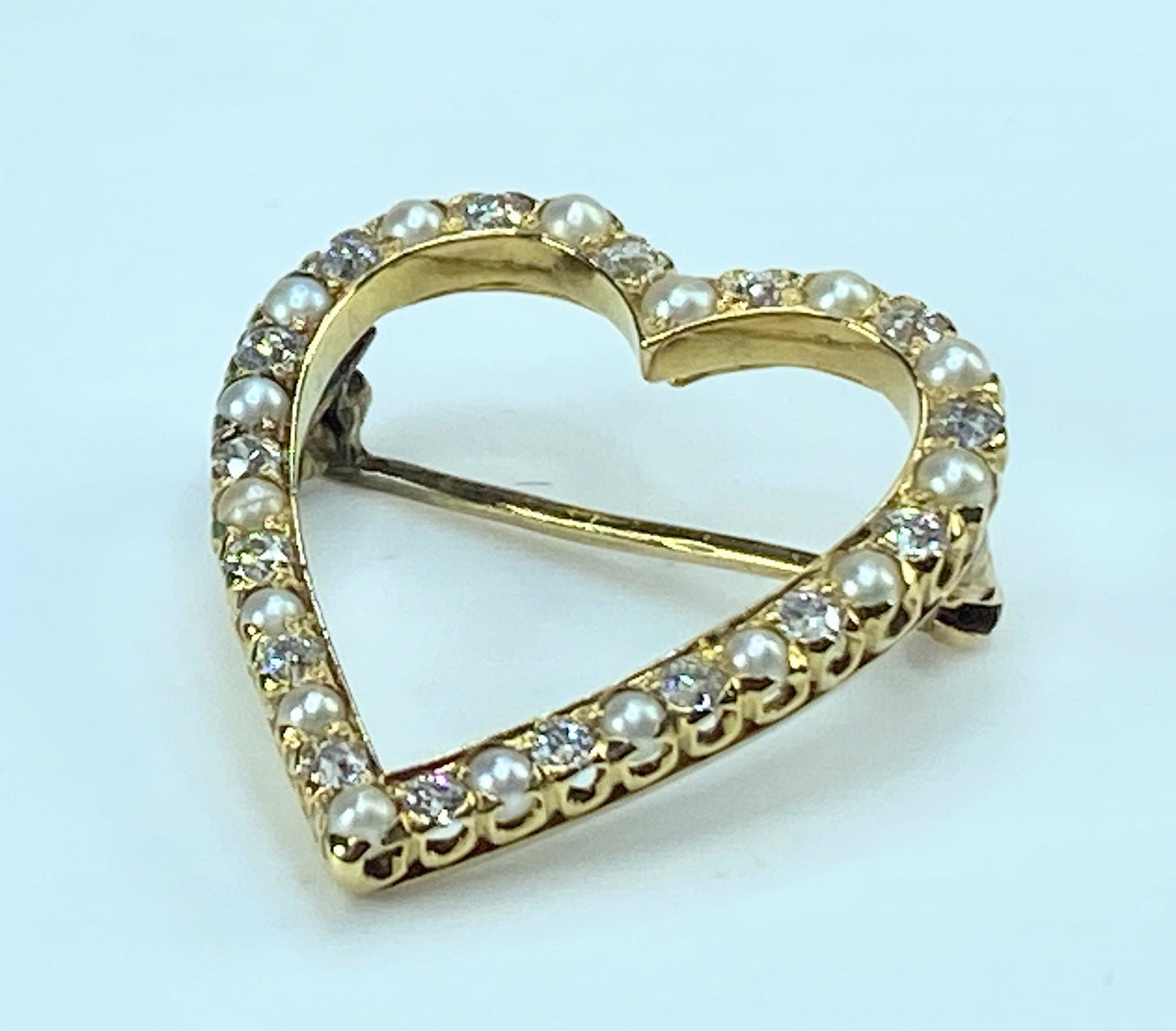 Antique Tiffany & Co. 0.9ct Diamond Seed Pearl 18K Brooch JR9228