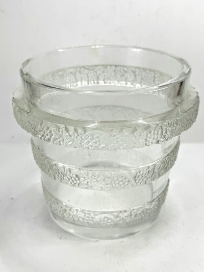 Vintage Lalique Ricquewihr Frosted Crystal Grapes Vase A985