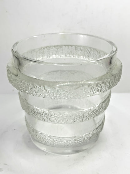 Vintage Lalique Ricquewihr Frosted Crystal Grapes Vase A985