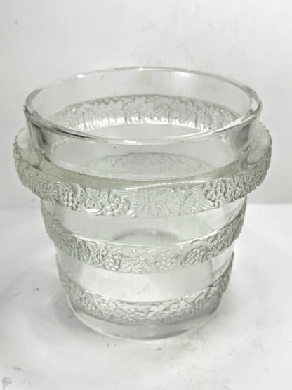 Vintage Lalique Ricquewihr Frosted Crystal Grapes Vase A985