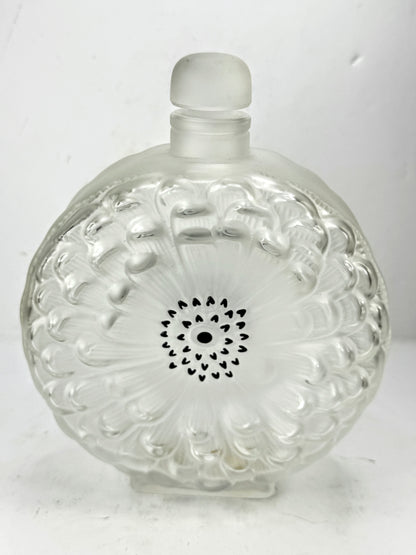 Vintage Tall Rene Lalique Crystal Dahlia No. 3 Perfume Bottle 7.0 inches A986