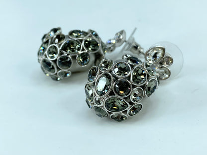 Swarovski Pearl Green Rhinestones earrings Grey Pearl GS673