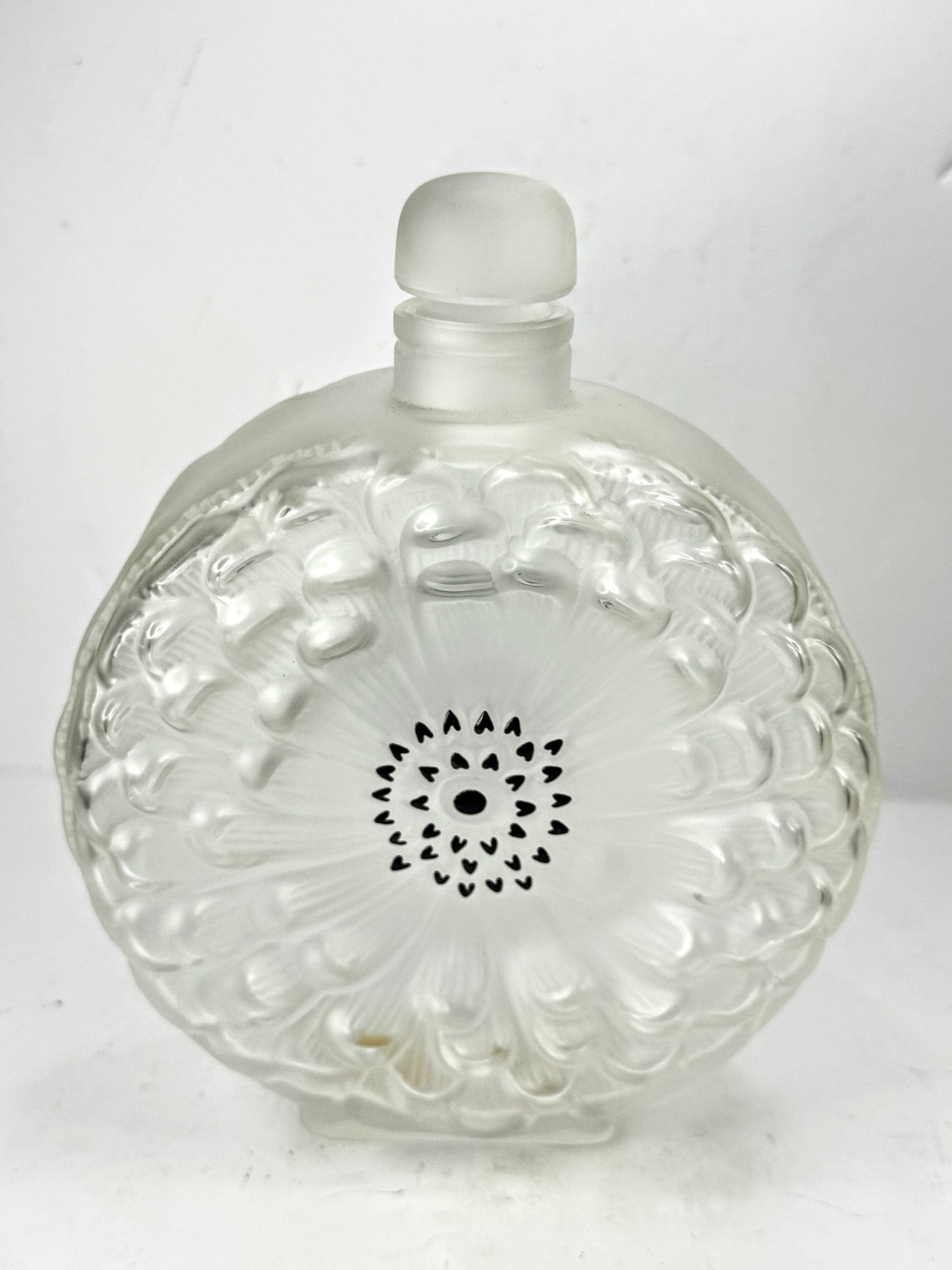 Vintage Tall Rene Lalique Crystal Dahlia No. 3 Perfume Bottle 7.0 inches A986