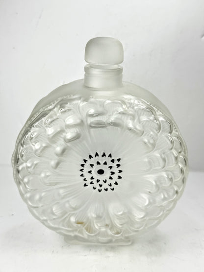 Vintage Tall Rene Lalique Crystal Dahlia No. 3 Perfume Bottle 7.0 inches A986