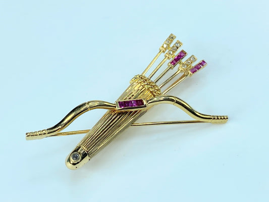 Cartier 18K Gold "Quiver and Arrows" Brooch 8.2g JR9236