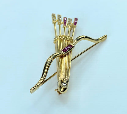 Cartier 18K Gold "Quiver and Arrows" Brooch 8.2g JR9236