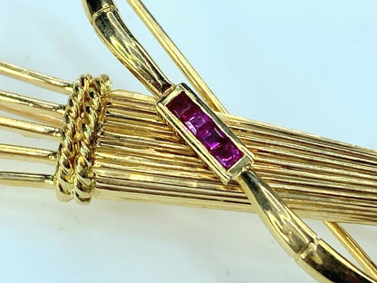 Cartier 18K Gold "Quiver and Arrows" Brooch 8.2g JR9236