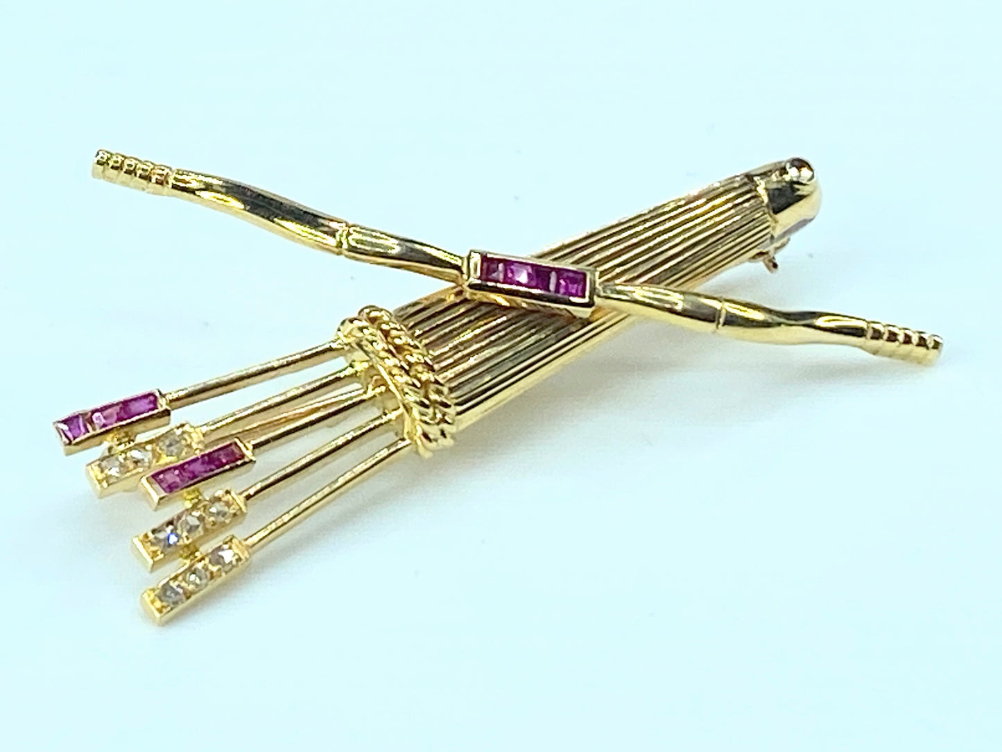 Cartier 18K Gold "Quiver and Arrows" Brooch 8.2g JR9236