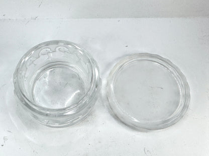 Vintage Lalique France Frosted Crystal Swan Dresser Trinket Box A987