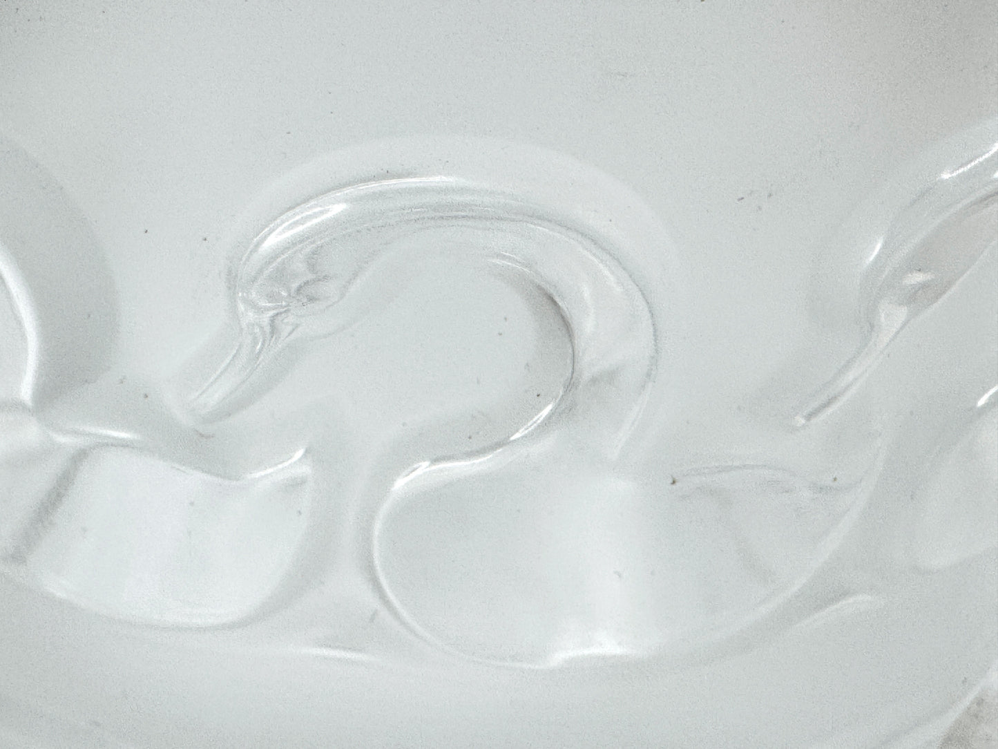 Vintage Lalique France Frosted Crystal Swan Dresser Trinket Box A987