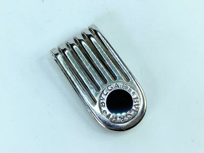 Vintage BVLGARI Bulgari Money Clip Silver 925 Onyx Wallet GS677