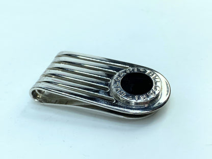 Vintage BVLGARI Bulgari Money Clip Silver 925 Onyx Wallet GS677