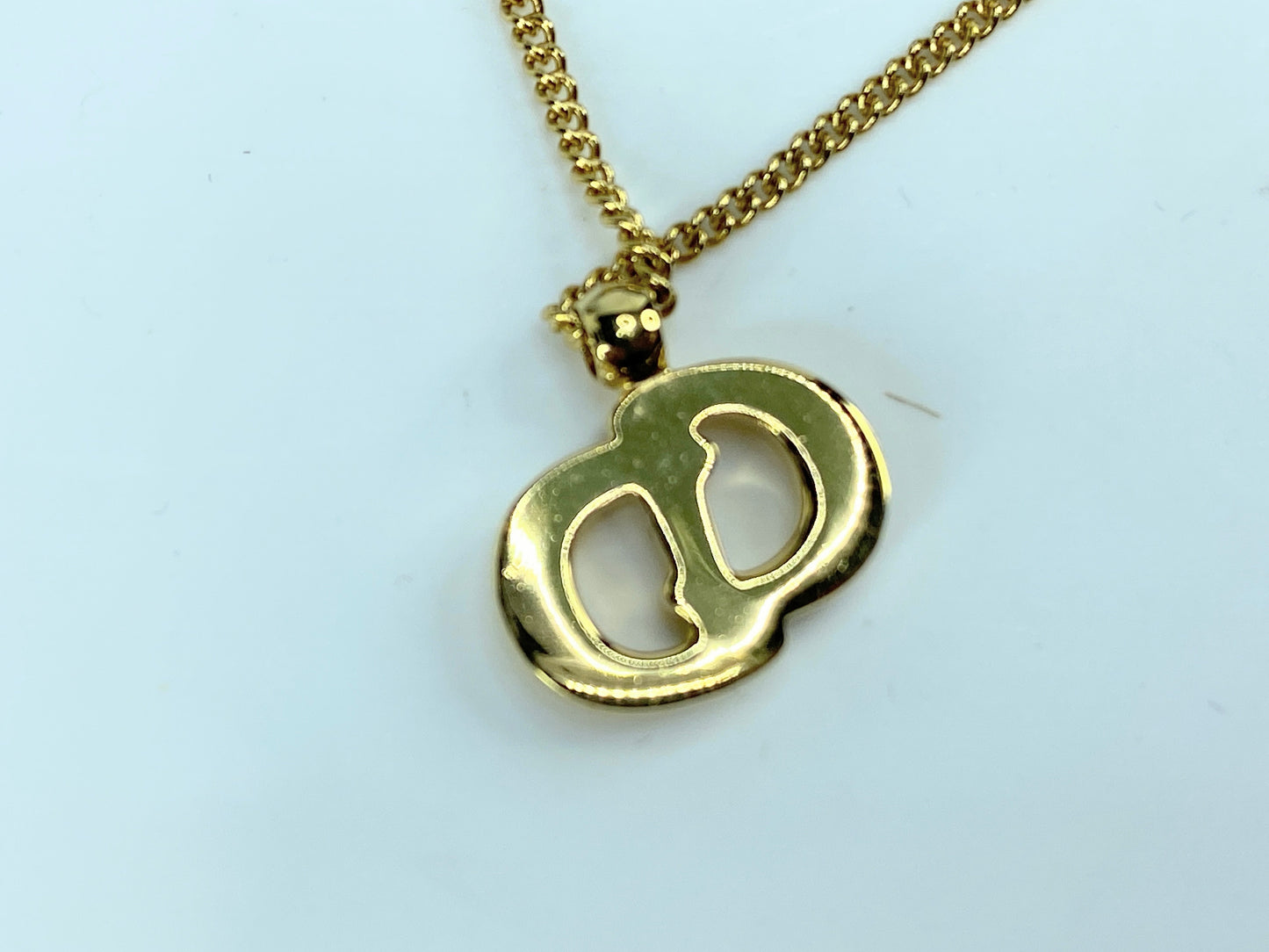 NEW old stock Christian Dior "CD" Logo Tie Chain, Gold Tone with pouch GS678