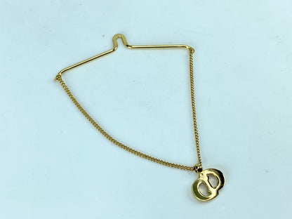 NEW old stock Christian Dior "CD" Logo Tie Chain, Gold Tone with pouch GS678
