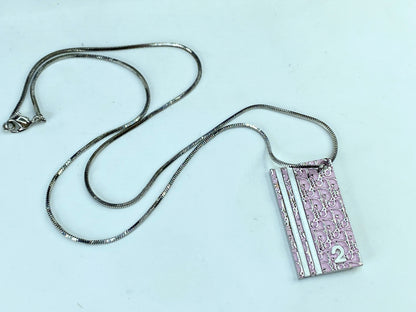 Vintage new Christian Dior Oblique Trotter Pendant Necklace with box GS679