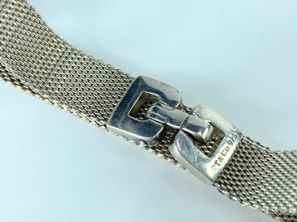 Tiffany & Co. "Somerset" Sterling Mesh Buckle Bracelet 6.5" JR10