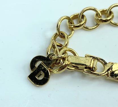 Vintage Christian Dior 980s Whole Sparkling Crystals Crescent Necklace GS680