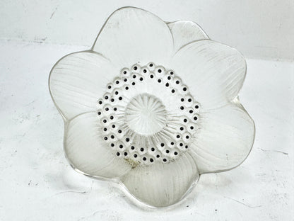 Vintage Lalique Frosted Crystal Anemone Flower Sculpture France A991
