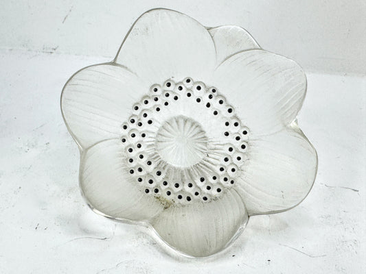 Vintage Lalique Frosted Crystal Anemone Flower Sculpture France A991
