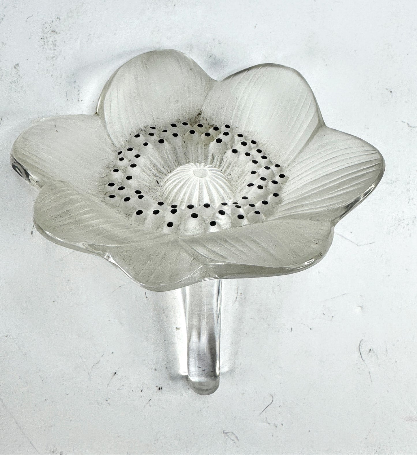 Vintage Lalique Frosted Crystal Anemone Flower Sculpture France A991