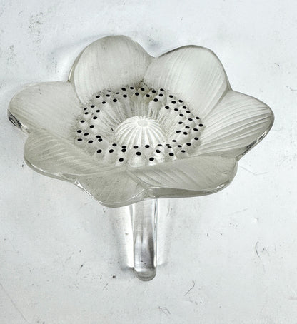 Vintage Lalique Frosted Crystal Anemone Flower Sculpture France A991