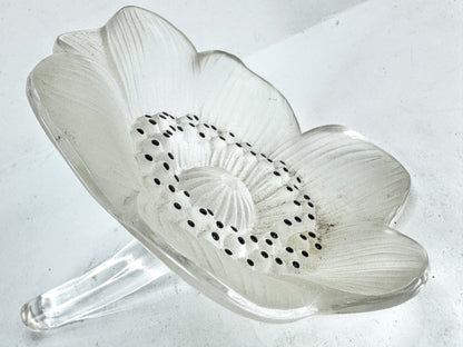 Vintage Lalique Frosted Crystal Anemone Flower Sculpture France A991