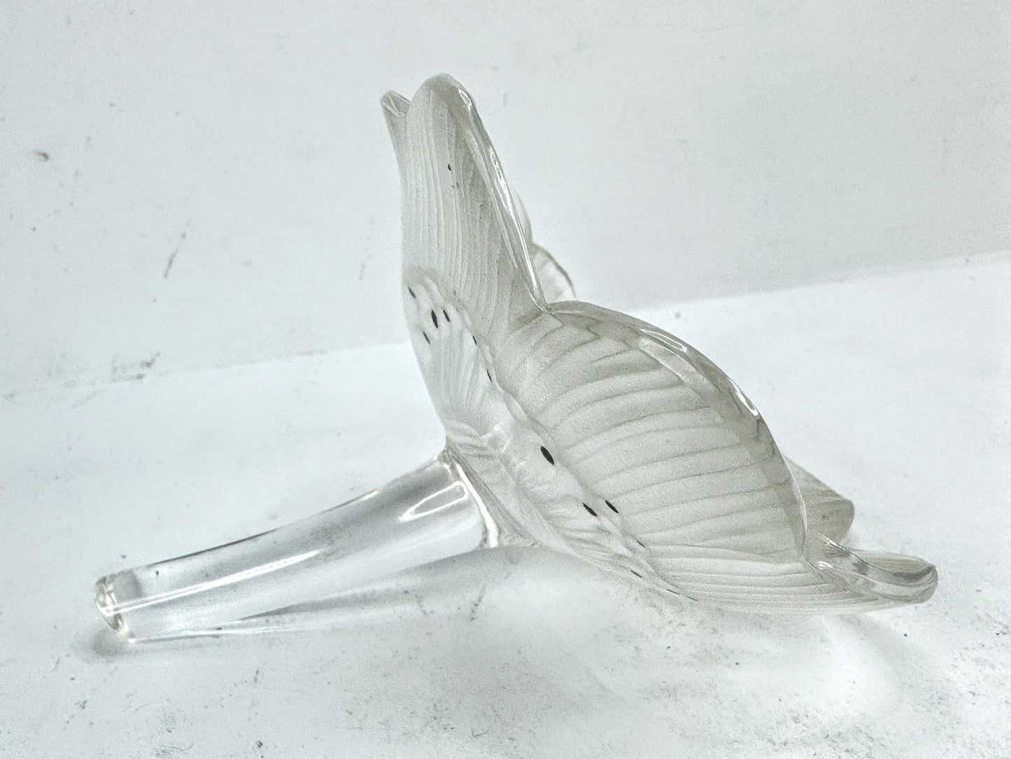 Vintage Lalique Frosted Crystal Anemone Flower Sculpture France A991