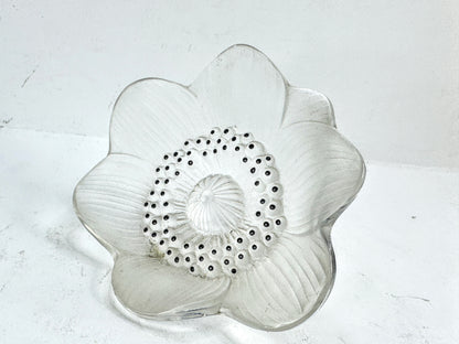 Vintage Lalique Frosted Crystal Anemone Flower Sculpture France A991