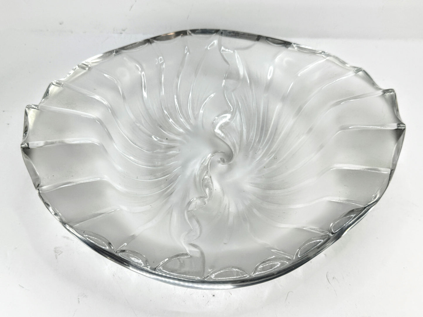 Vintage Lalique France Frosted Crystal Nancy Cendrier Ashtray Bowl A992