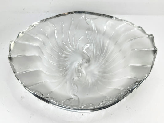 Vintage Lalique France Frosted Crystal Nancy Cendrier Ashtray Bowl A992