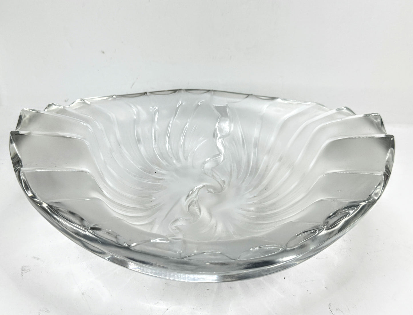 Vintage Lalique France Frosted Crystal Nancy Cendrier Ashtray Bowl A992