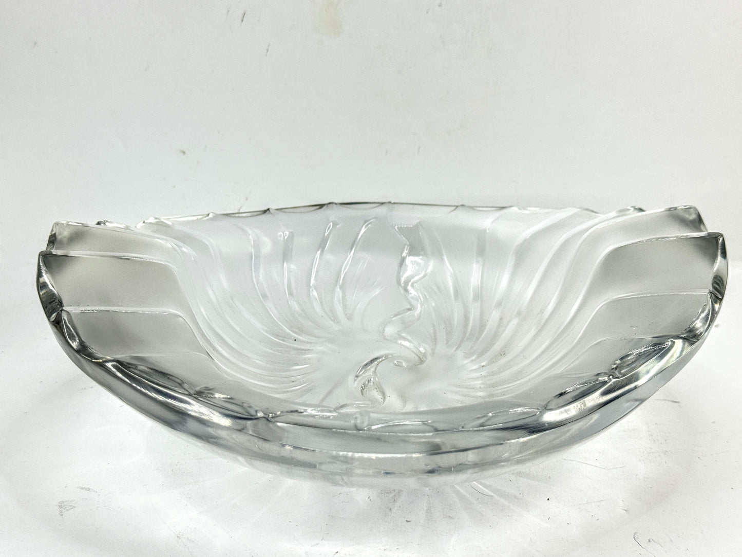 Vintage Lalique France Frosted Crystal Nancy Cendrier Ashtray Bowl A992