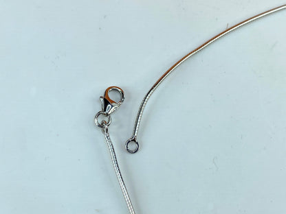 Hermes Pop H Pendant on Sterling Silver Snake Chain vintage..with box GS682