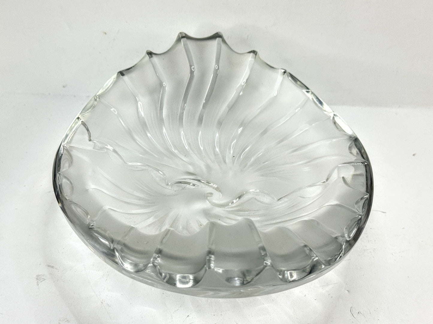 Vintage Lalique France Frosted Crystal Nancy Cendrier Ashtray Bowl A992