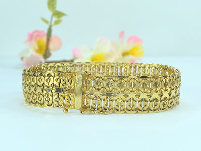 Designer 18K yellow gold Fancy pattern bracelet JR9274