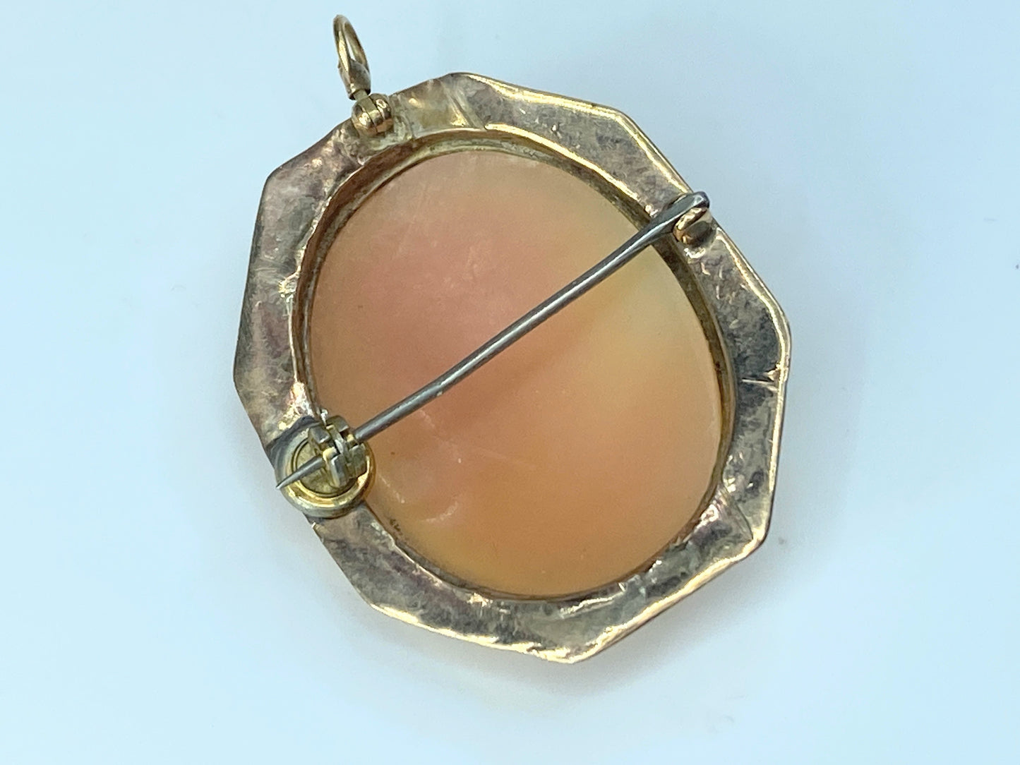 14K yellow gold Victorian Cameo Brooch in Rose Gold 1 3/8" 7.4g JR0013