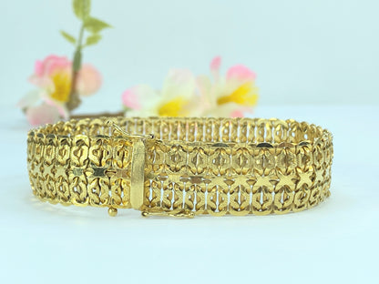 Designer 18K yellow gold Fancy pattern bracelet JR9274