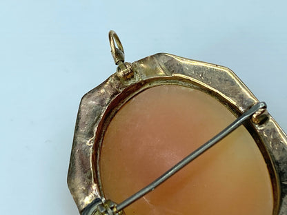 14K yellow gold Victorian Cameo Brooch in Rose Gold 1 3/8" 7.4g JR0013