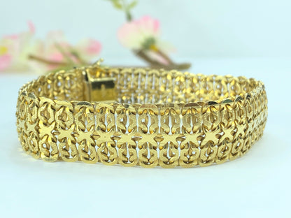 Designer 18K yellow gold Fancy pattern bracelet JR9274