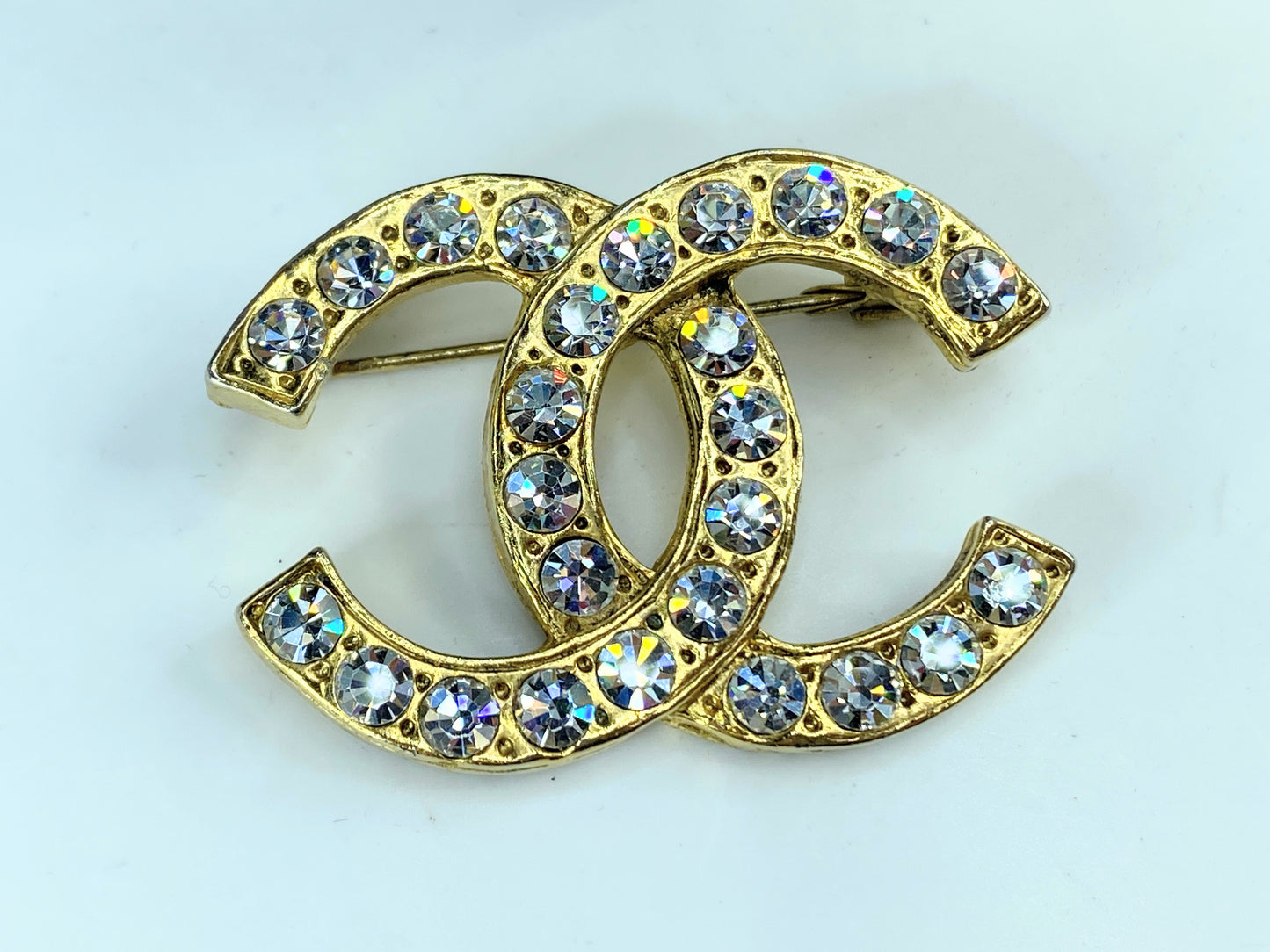 Chanel Icon Series Coco Mark Rhinestone Brooch, vintage, with box GS685