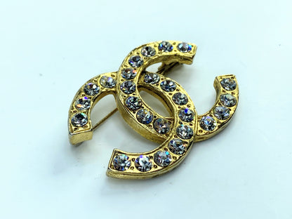 Chanel Icon Series Coco Mark Rhinestone Brooch, vintage, with box GS685