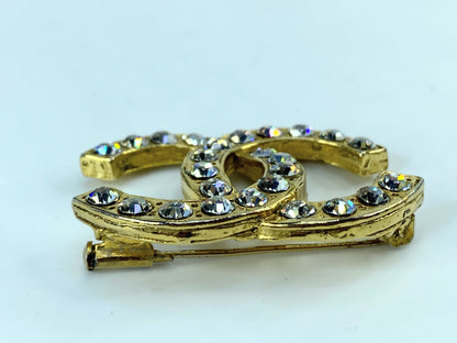 Chanel Icon Series Coco Mark Rhinestone Brooch, vintage, with box GS685