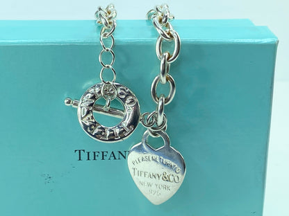 Tiffany & Co. Return to Tiffany Heart Tag Toggle Bracelet 925 Sterling JR676