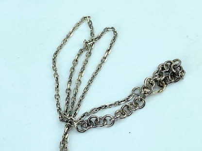 Christian Dior sterling Silver Necklace Enamel "Cry Baby" Pendant, vintage GS686